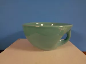 Vintage Elan McPherson ceramic buddha noodle bowl w handle, teal blue - Picture 1 of 3