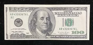 1996 $100 Gutter Fold Error Note - Picture 1 of 2