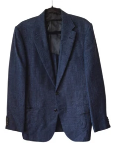 MASSIMO PIOMBO Blazer Jacket Blue Linen & Silk Men's Size 52 IT/42 U.S. - Picture 1 of 6