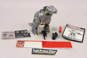 1985 Hasbro Transformers G1 Grimlock Complete w/Stickers, Stats, Inst. & Decoder - Picture 1 of 12