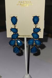 Amrita Singh Sunset Post Earrings Blue Lapis Fashion Jewelry Designer  ERC80 NEW