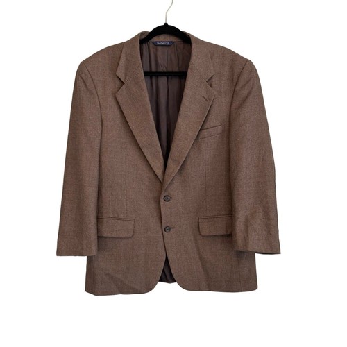 Burberry Sport Coat Uomo L XL Lana Formale Due Bottoni Tuta Blazer Marrone