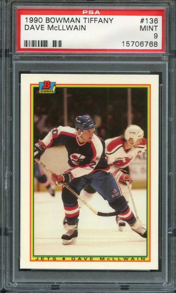 1990 BOWMAN TIFFANY #136 DAVE McLLWAIN PSA 9 MINT RARE POP 1 - Image 1 of 1