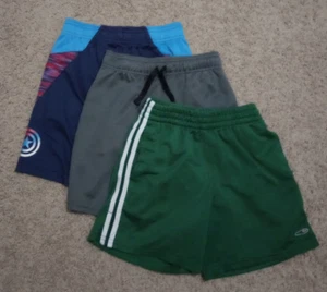 Lot of 3 Boys Shorts Green, Blue, Gray, Size Small (6-7) Captian America, Stripe - Picture 1 of 9
