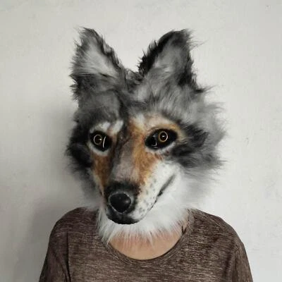 Wolf Full Head Cover Funny Fancy Dress Halloween Cosplay for - Image 1 of 4