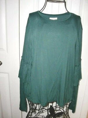 JUNIOR'S~TUCKER+TATE~95% VISCOSA/5% SPANDEX~MANGA LARGA CON VOLANTES~TOP TALLA XL(14-16) Foto 1 de 4