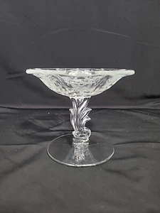 FOSTORIA PEDESTAL COMPORT GLASS CANDY CANDY NUT DISH MEADOW ROSE ETCHED PATTERN - Picture 1 of 6