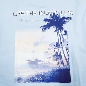 XL Tommy Bahama Chambray Blue Misty Mornings Live the Island Life T-Shirt 50" - Picture 1 of 7
