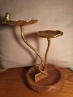 Jewelry Stand, Artisan Handcrafted, Gold Tone Metal With Wood Base, NWT