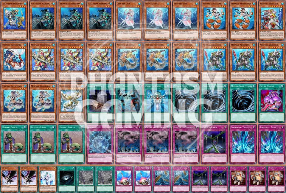 Mermail Deck Mind Crush Fiendish Chain Abyssteus Marksman Yugioh - Image 1 of 1