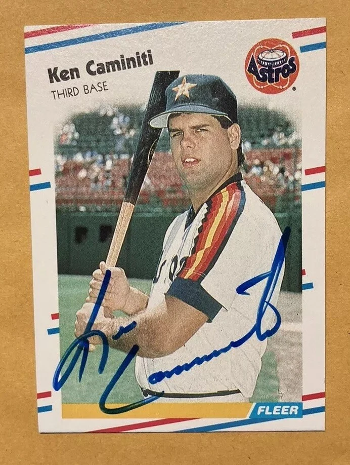 1988 Fleer Auto Ken Caminiti, #441 RC, Astros +1990 Score, Greg Swindell Auto