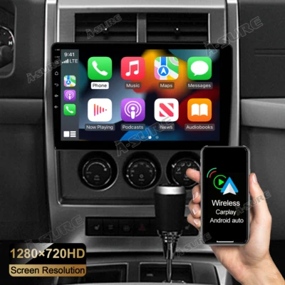 10'' Android 13 Radio CarPlay GPS Navi für Jeep Cherokee Liberty Dodge Chrysler - Bild 1 von 4