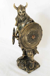 Wikinger Björn Bronzestatue Doppelaxt - Wikinger Statue Veronese Höhe 34 cm 3019 - Bild 1 von 5