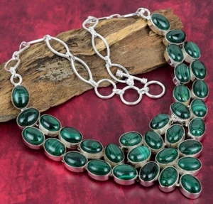 Malachite Gemstone Handmade 925 Sterling Silver Jewelry Necklace For Women - Picture 1 of 5