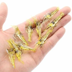 10x Artificial Grass Shrimp Soft Plastic Bait Tackle Floating Lures Fishing Lure - Picture 1 of 24