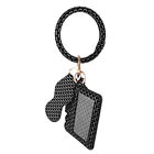 Keychain Lip Balm Holder PU Wristlet Pouch Black-RS