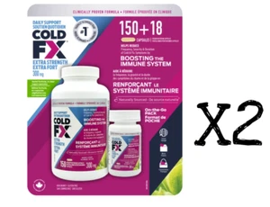2x Cold-FX Extra Strength 168 Capsules 300mg Non Drowsy Natural Anti-Body - Picture 1 of 1