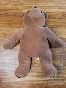 GMA Floppy Friends Bear Plush Bean Bag Laying Brown VTG 1997 Velour 14 inch - Picture 1 of 4