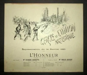 Programme du CERCLE DE L'UNION ARTISTIQUE 1881 illustré par EDOUARD DETAILLE - Bild 1 von 1