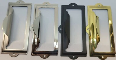 1.75英寸文件柜卡片夹拉柄黄铜镍青铜黑色花式防q — 第 1/4 张图片