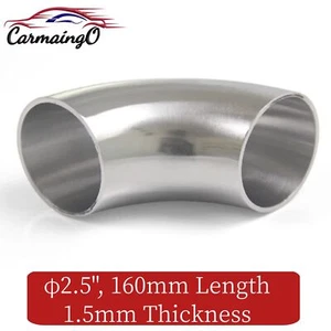 2.5” OD Welded 304 Stainless Steel 90 Degree Elbow Bent Pipe Fitting 1.5mm Thick - Picture 1 of 10