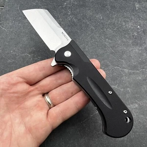 VORTEK PANZER Black G10 Ball Bearing D2 Cleaver Flip Blade Folding Pocket Knife - Picture 1 of 10