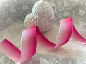 CANDY FLOSS Summer Ombre Hot Pink to Pale Pink - Luxury Wire Edge Ribbon 38mm - Picture 1 of 2