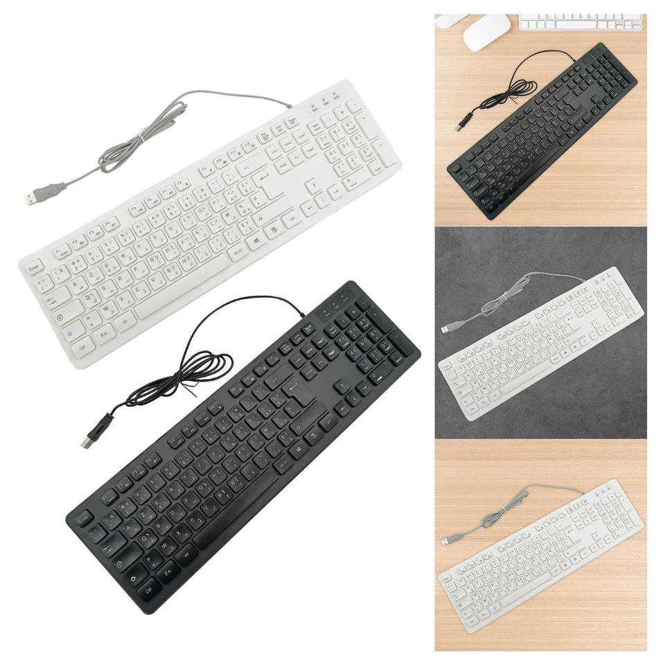 Wired Keyboard Gaming Keyboard Quiet Typing Black French Layout French Keyboard - Image 1 of 1