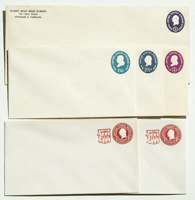 U.S. Embossed Envelopes, Entire, 92 items (60 different ones), 1944 to 1989 - Image 1 of 4