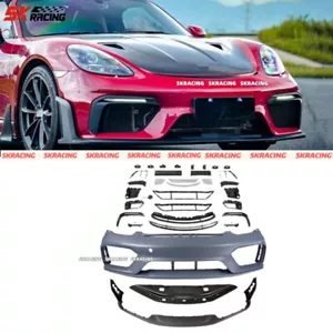 Upgrades GT4RS Style Front Bumper Bodykits Fits Porsche 718 981 Boxster Cayman - Picture 1 of 12