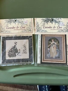 Lavender & Lace Lot Of 2-Little Wings-Queen Anne’s Lace Counted Cross Stitch - Picture 1 of 5