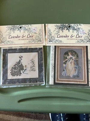 Lavender & Lace Lot Of 2-Little Wings-Queen Anne’s Lace Counted Cross Stitch - Image 1 of 4