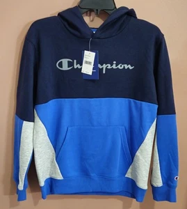 BNWT Champion Boys Sweatshirt Geometric Blue Gray Pattern L14/16 - Picture 1 of 6