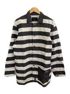 NEIGHBORHOOD 00s Prisoner Coverall Jacket Silver Stripe Cotton Workwear Size L - Picture 1 of 6
