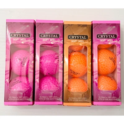 Lote de 12 pelotas de golf Volvik Crystal Soft Feel rosa y naranja edición limitada Foto 1 de 4