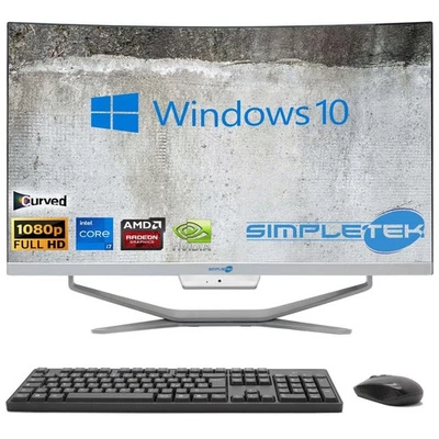 All in One I7 8th Gen 24" Curved Win 10 RAM 8GB SSD 120GB Desktop Editing Gaming - Image 1 of 4