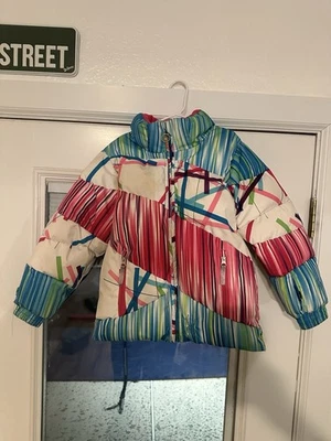 Spyder Niña Nieve Esquí Snowboard Invierno Chaqueta Blanco/Multicolor Talla 7 Foto 1 de 4