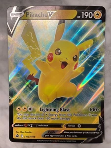 Pikachu V SWSH198 Jumbo Card Holo -- FREE SHIPPING - Picture 1 of 2