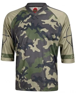 Outlaw Camo Green Men's MTB Cycling Jersey (S, M, L, XL, 2XL, 3XL) - Picture 1 of 9