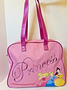 Disney Princess Enchanted Dreamer Kid Travel Bag Tote Pink 90s Vintage 12" Tall - Picture 1 of 9