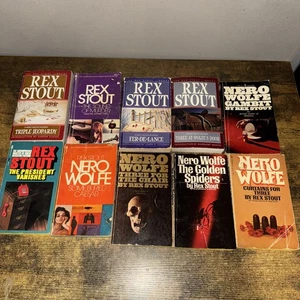 Rex Stout Konvolut 10 Taschenbücher, 8 sind aus der Nero Wolfe Serie - Bild 1 von 2
