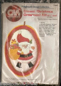 CRAFTS Christmas Santa w/ Presents Ornament Kit Columbia-Minerva 7267 NOS C-1980 - Picture 1 of 2