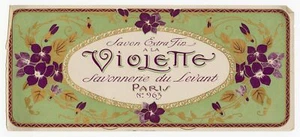 Vintage, Unused, French Art Deco SAVON A LA VIOLETTE Soap Box Label, SAVONNERIE - Picture 1 of 1