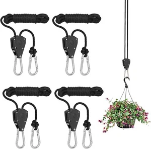 4x 1/8 Inch 4mm Adjustable Ratchet Ropes Reflective Cord Tent Canopy Guide Rope - Picture 1 of 7