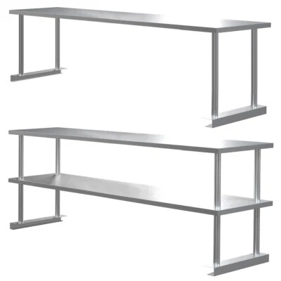 CHESTERFIELD-FURNITURE Stainless Steel Catering Kitchen Work Tables Bench Over Shelf Counter Topshelf