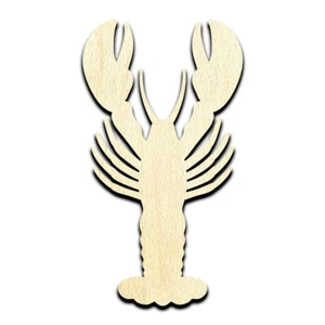 Lobster Laser Cut Out Unfinished Wood Shape Craft Supply - Picture 1 of 1