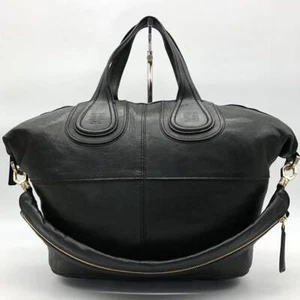 GIVENCHY 4G Nightingale Leather Shoulder Bag in Black w/ Gold Hardware - Picture 1 of 11