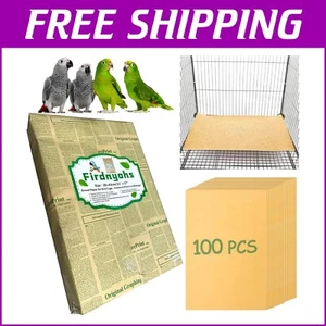 Durable Bird Cage Liner Set - 100PCS 11x17 Sand Paper for Beak & Claw Health - Picture 1 of 9