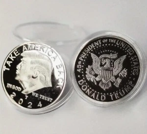 2024 US Donald Trump Münze Präsident Silver Eagle Sammlung Gedenkmünze USA - Bild 1 von 3