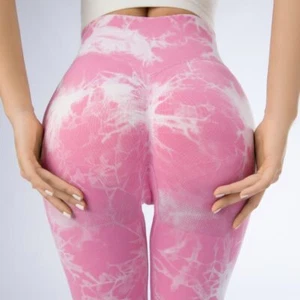 Women's Tie Dye Leggings Push Up Gym Seamless Sports Wear for Women Fitness - Picture 1 of 13